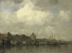 The Schreierstoren on the Buitenkant in Amsterdam, c.1876. Creator: Jacob Henricus Maris
