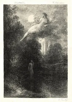 Henri 1836 1904 Prints: Schumanns melodies: Solitude, 1882