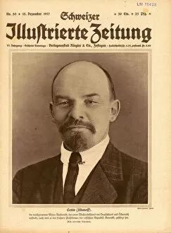Bolshevic Gallery: The Schweizer Illustrierte Zeitung with Lenin on the title page of 15 December 1917, 1917