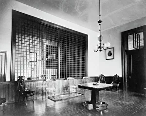 Convent Prints: Scientific(?) instrument on table in room at Georgetown Visitation