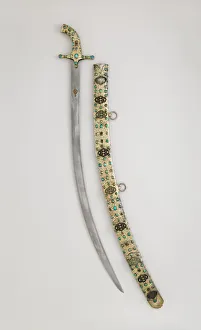Cimeter Prints: Scimitar with Scabbard, Hilt and scabbard, Turkish; Blade, Iranian