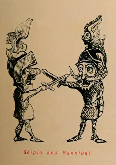 Carthaginian Collection: Scipio and Hannibal, 1852. Artist: John Leech