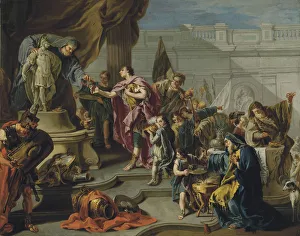 Scipio paying homage to Mars. Artist: Pittoni, Giovan Battista (1687-1767) Scipio paying homage to Mars. Artist: Pittoni, Giovan Battista (1687-1767)