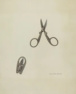 Scissors Prints: Scissors, 1939. Creator: Wellington Blewett