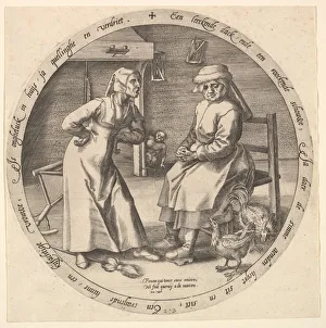 Bruegel Prints: The Scolding Woman and the Cackling Hen, ca. 1568. Creator: Jan Wierix