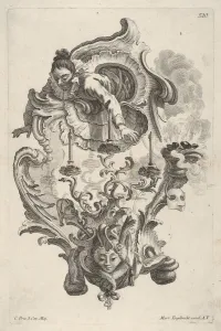 Martin Engelbrecht Prints: Sconce Representing Winter, from Wand-Leuchter die 4 Jahrseiten vorstellend, ca