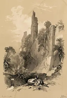 Jd Harding Prints: Scotland Delineated-Roslin Castle, 1847. Creator: James Duffield Harding