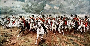 Battle Of Waterloo Gallery: Scotland for Ever; the charge of the Scots Greys at Waterloo, 18 June 1815