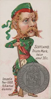 Duke W Sons Co Prints: Scotland, Thistle Mark, from the series Coins of All Nations (N72