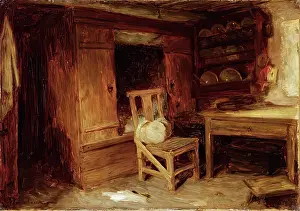 Farquharson Prints: A Scottish Interior - The Box Bed, c1874. Creator: Joseph Farquharson