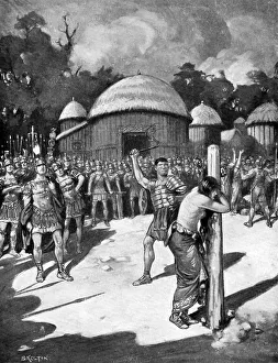 Boedicea Gallery: The scourging of Boadicea, 60 AD, (c1920). Artist: JR Skelton