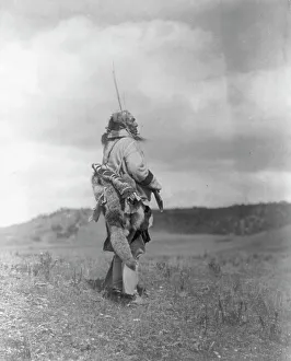 Looking Out Prints: The scout-Atsina, c1908. Creator: Edward Sheriff Curtis