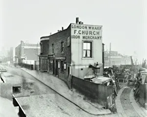 Scrap Metal Prints: Scrapyard by Cat and Mutton Bridge, Shoreditch, London, January 1903