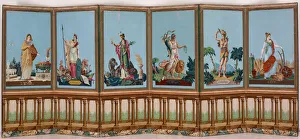 Panels Prints: Screen: Winter (Panel One), France, c. 1820. Creator: Unknown