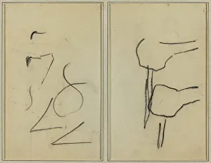 Scribbles; Two Shapes [verso], 1884-1888. Creator: Paul Gauguin