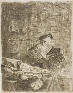 Hour Glass Prints: The Scribe, n.d. Creator: Salomon Koninck