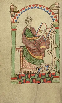 Scribe Prints: Scribe Writing, probably Eadmer of Canterbury, about 1140-1150. Creator: Unknown