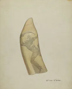 Paul Ward Prints: Scrimshaw, c. 1937. Creator: Paul Ward