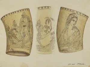 Paul Ward Prints: Scrimshaw, c. 1937. Creator: Paul Ward