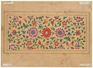 Verso Prints: Scrolling Floral Vines, 1755. Creator: Fayzullah (Indian, active c. 1730-1765)