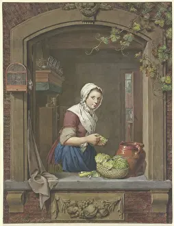 Preparation Prints: Scullery Maid, 1789. Creator: Jacobus Johannes Lauwers