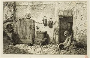 Scullery Maid Prints: Scullery Maid, 1844. Creator: Charles Emile Jacque