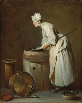 Images Dated 25th February 2021: The Scullery Maid, c. 1738. Creator: Jean-Simeon Chardin