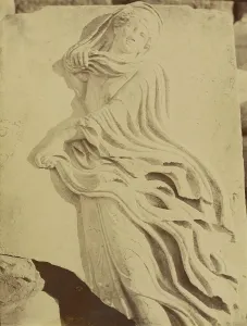 Dionysos Prints: Sculptural fragment - dancing Maenad in high relief, 1865. Creator: Konstantinos Dimitriou