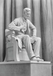 A Lincoln Prints: Sculpture of Abraham Lincoln by Mr. Haig Patigian, 1927 Creator: Arnold Genthe