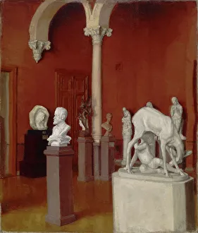 Helsinki Finland Europe Prints: The Sculpture Gallery in the Ateneum, 1898-1905. Creator: Sigrid Lehrback