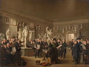 Salon Prints: The Sculpture Gallery of the Felix Meritis Society, 1806-1809. Creator: Adriaan De Lelie