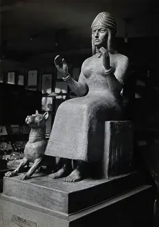 Healing Prints: A sculpture of Gula, Mesopotamian deity of healing: side view, c1910s. Creator: Unknown