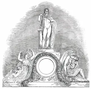 Buckingham House Prints: Sculpture of the New Front of Buckingham Palace - Southern Wing, 1850. Creator: Unknown
