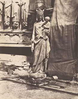 Notre Dame De Paris Gallery: [Sculpture of Virgin and Child, Notre Dame, Paris], 1853-1854. Creator: Auguste Mestral