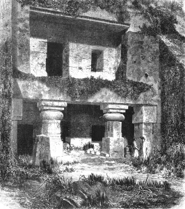 Cave Collection: Sculptured Entrance to one of the Kanheri Caves; Notes on the Ancient Temples of India, 1875