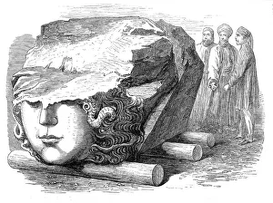 Istanbul Turkey Prints: Sculptured marble found in the Forum of Constantine at Constantinople