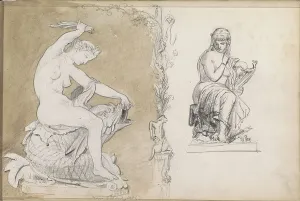 Whipping Prints: Two sculptures of naked women, 1863. Creator: Isaac Gosschalk