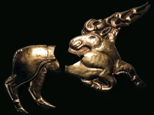 Scythian Prints: Scythian gold stag, probably the centre of a shield