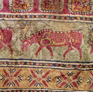 Altai Gallery: Detail of Scythian pile carpet, 5th century BC