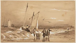 Sea-coast with Fishermen, 1843. Creator: Aivazovsky, Ivan Konstantinovich (1817-1900)