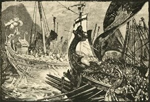 Demetrius Collection: Sea-Fight Between Ptolemy and Demetrius Poliorcetes Off Salamis, 1890. Creator: Unknown