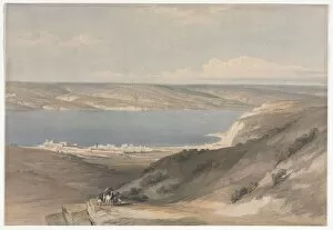 1796 1864 Gallery: Sea of Galilee at Genezareth looking Towards Bashan, 1839. Creator: David Roberts (British