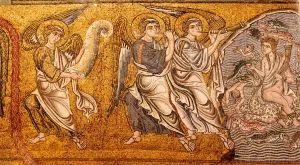 Venetian School Collection: The sea gave up its dead (The Last Judgement, Detail), 12th century. Artist: Anonymous