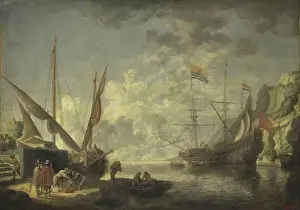 Rowing Boat Prints: Sea Harbour, 1650. Creator: David Teniers II