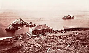 Carleton Eugene Watkins Prints: Sea Lion Rock, the Cliff House, San Francisco, c.1868. Creator: Carleton Emmons Watkins