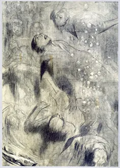The Sea Mine, 1916. Artist: Louis Raemaekers The Sea Mine, 1916. Artist: Louis Raemaekers