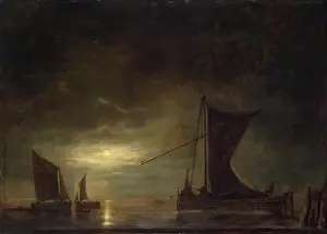Water Surface Prints: Sea by Moonlight, 1648. Creator: Aelbert Cuyp