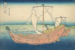 At Sea off Kazusa (Kazusa no kairo), from the series Thirty-six Views of Mount Fuji