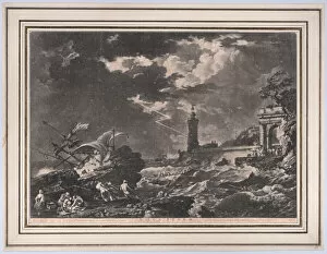 Shore Gallery: A Sea Storm, ca. 1750. Creator: Unknown
