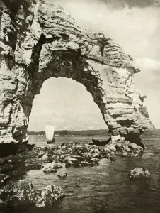 A Sea-Worn Arch at Matsushima, 1910. Creator: Herbert Ponting